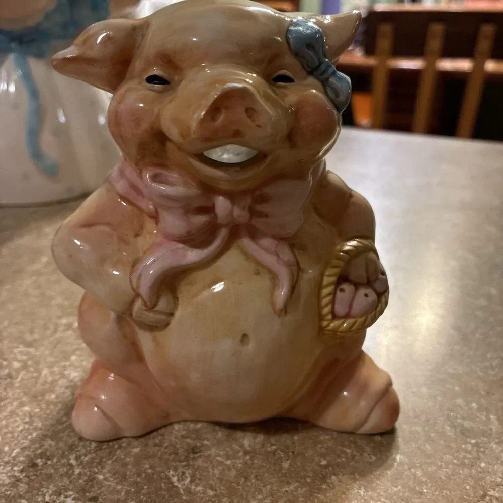 Pigsville Pig Creamer 1993 Ceramic 5x4 Inch FM 1384 Vintage